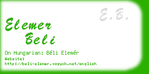 elemer beli business card