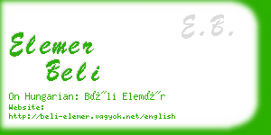 elemer beli business card